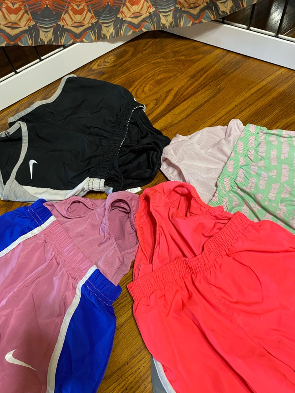4 Nike Girls' Active Shorts & Tees Sets - Pink, Coral, Blue, Gray, Black - Picture 13 of 14